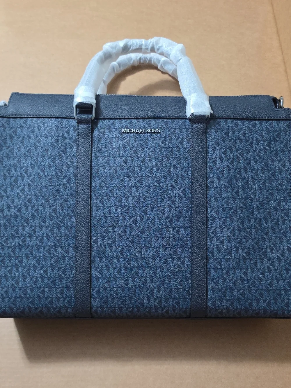 Michael Kors Men's Navy MK Logo Briefcase Tote Brand New With Tags